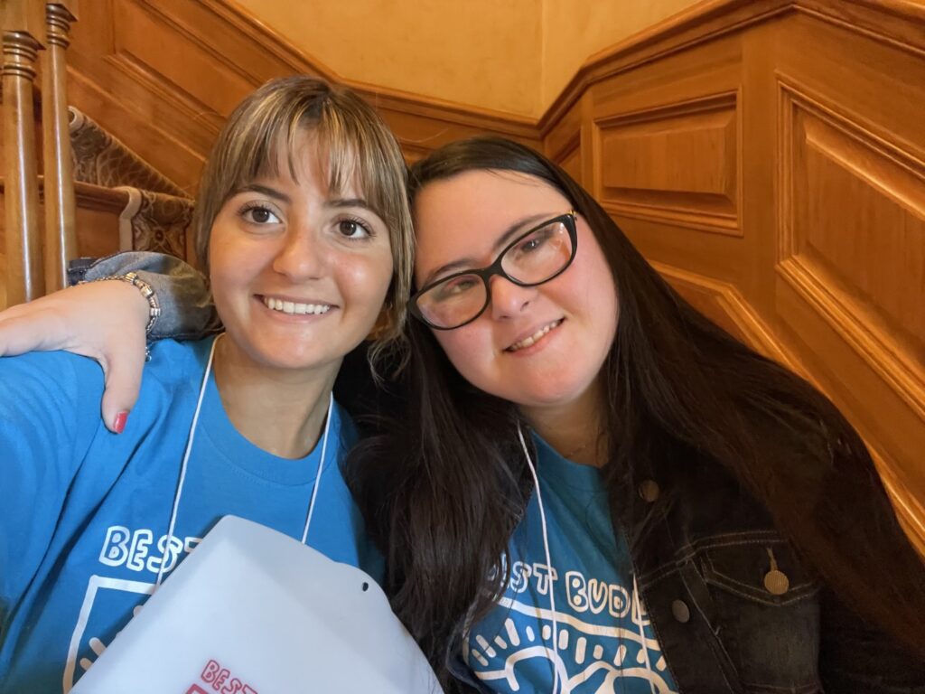 Lauren Abela (right) and Jessica Rotolo (left) at a Best Buddies event.