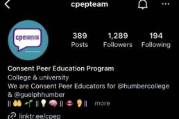 Humber's Consent Peer Education Program Instagram layout