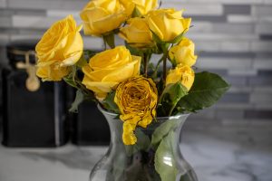 Dirty flower among fresh flowers